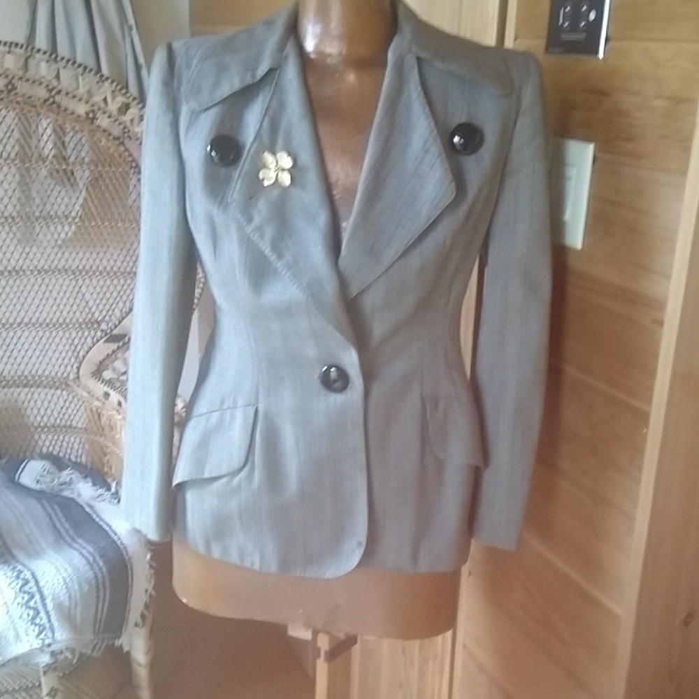 Vintage 1930s blazer mini houndstooth wool